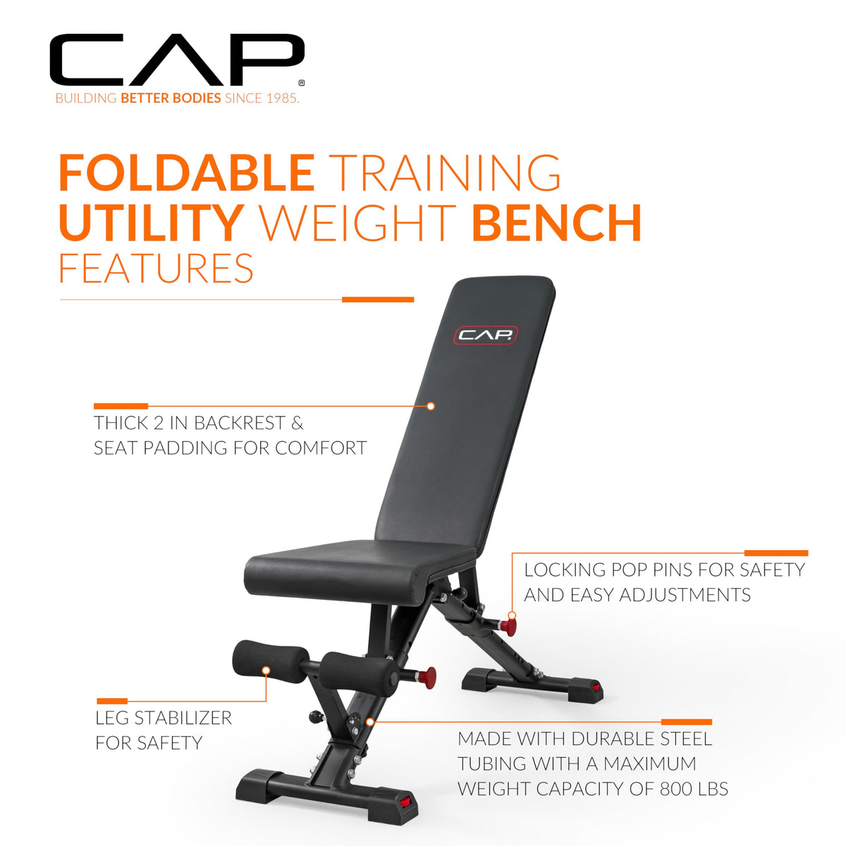 CAP Barbell Multi-Purpose Adjustable Utility Strength Training Weight Bench | Multiple Options