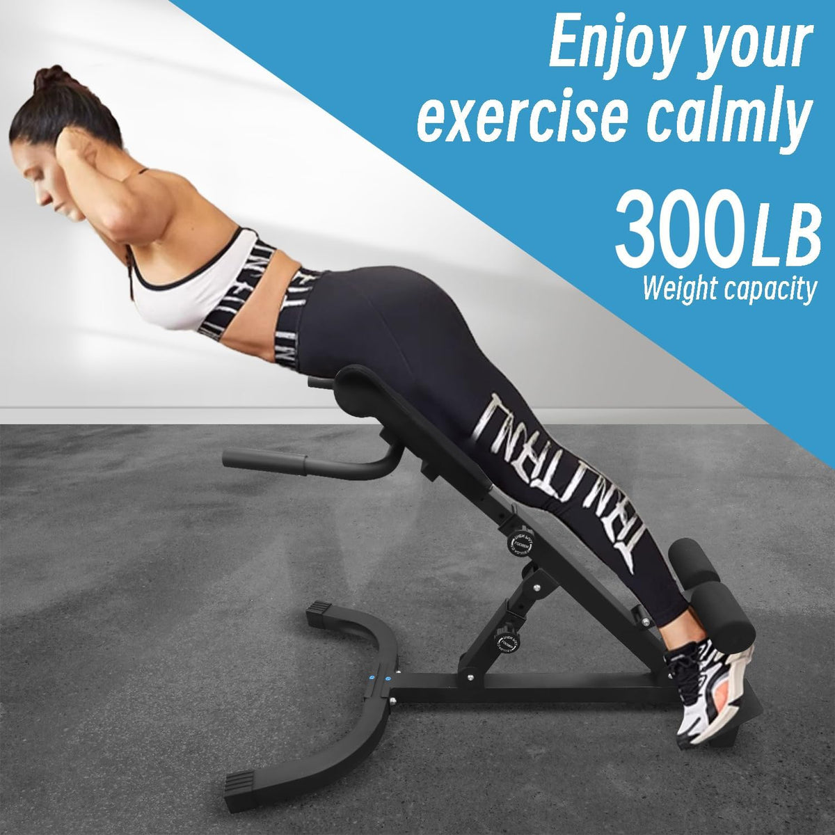 Roman Chair Hyper Back Extension Machine, Foldable for Home Gym