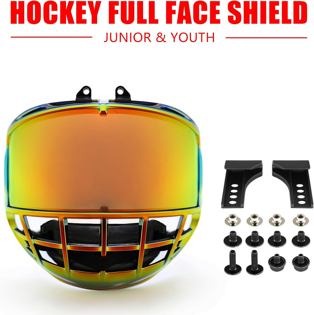 GY Hockey Full Shield Visor Junior Ice Hockey Helmet Full Face Protection Visor Youth Anti-Scratch/Anti-Fog