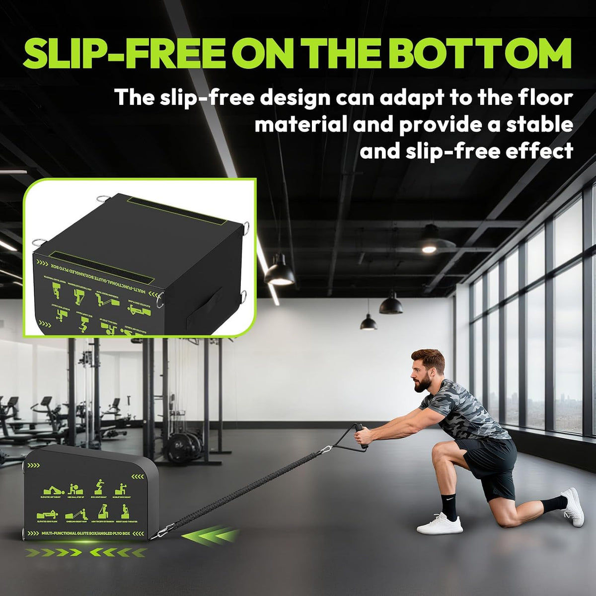 HANDBODE Hip Thrust Bench, Multi-Functional Slip-Free Hip Thrust Machine