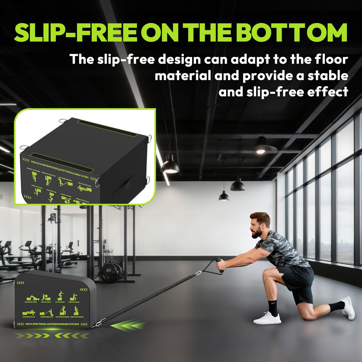 HANDBODE Hip Thrust Bench, Multi-Functional Slip-Free Hip Thrust Machine
