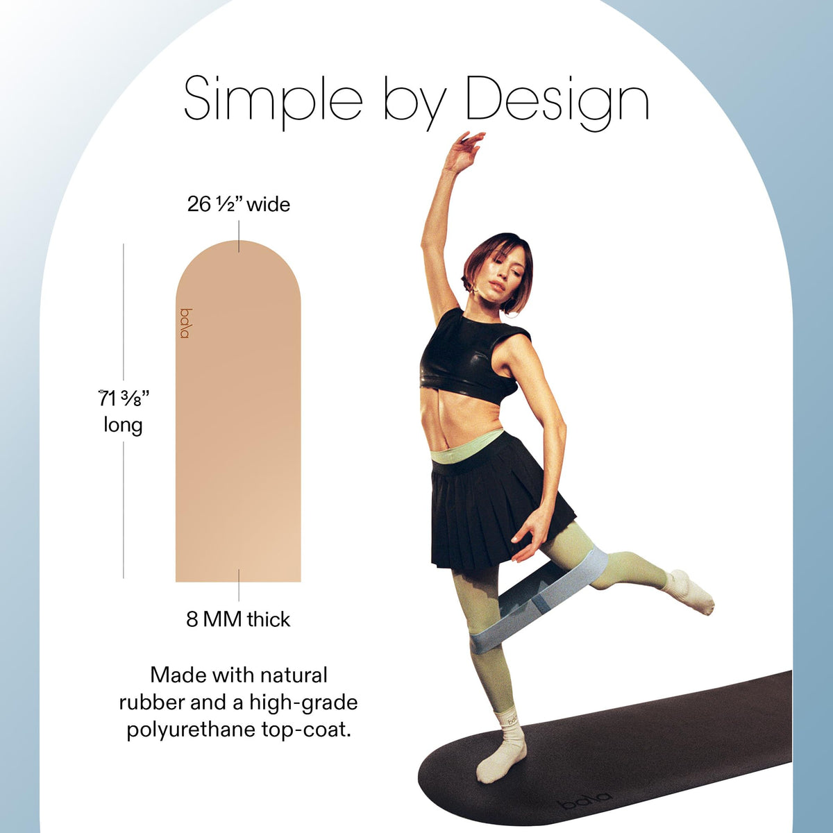 Bala Yoga Mat for Home Gym, Non-Slip Exercise Mat for Home Yoga
