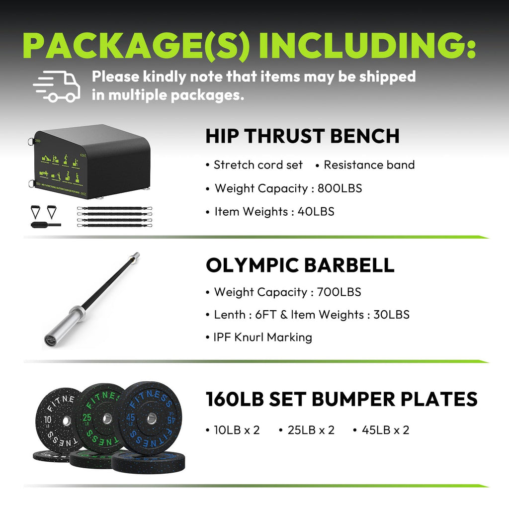 HANDBODE Hip Thrust Bench, Multi-Functional Slip-Free Hip Thrust Machine