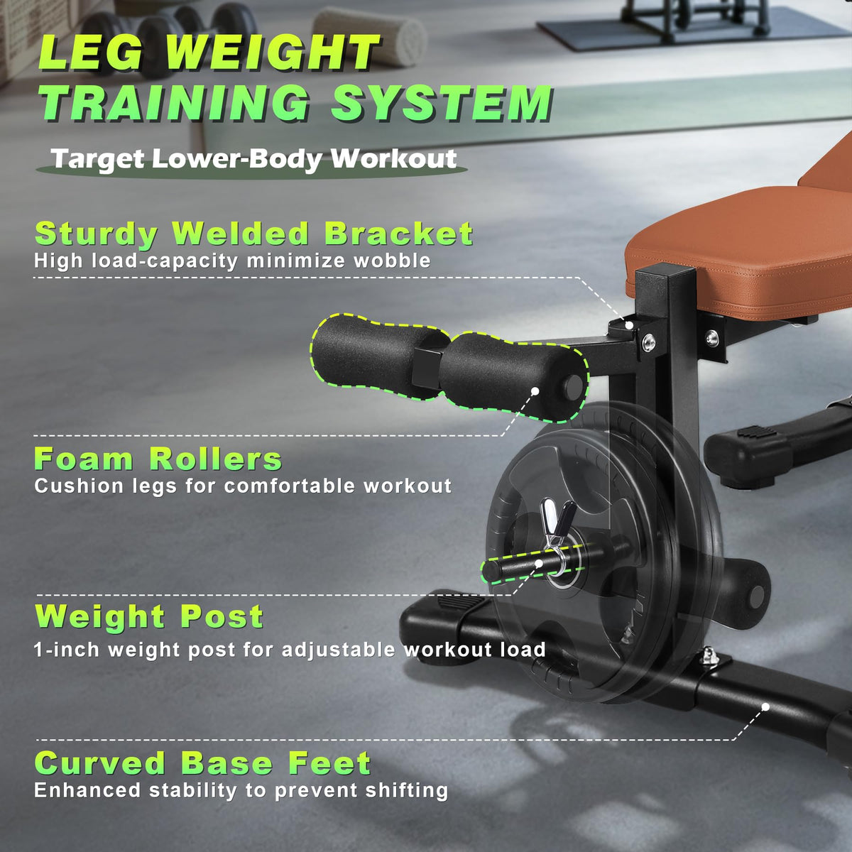 Adjustable Weight Bench for Home Gym 2.2 Inch Thick Pad
