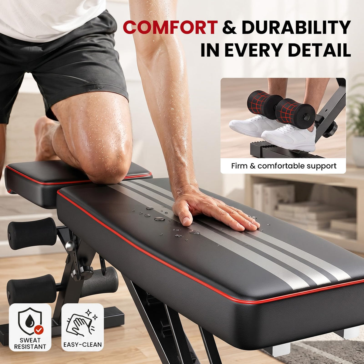 Adjustable Weight Bench, ASTM-Certified 660LB Workout Bench for Home Gym