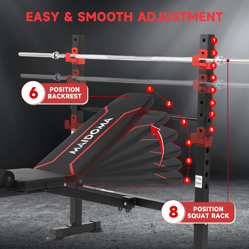 750LBS Adjustable Weight Bench Set for Full Body Workout