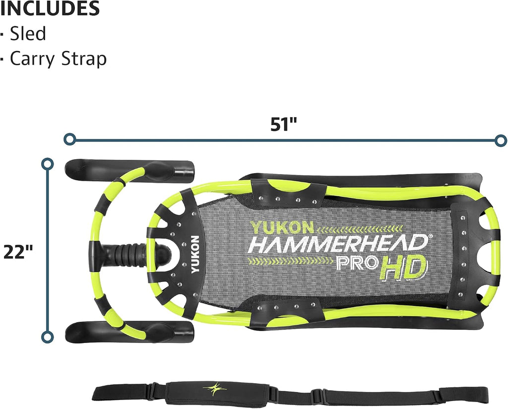 Yukon Charlie's Hammerhead Pro HD Sled | Single Rider, Speed and Steering Control, 52-inch x 22-inch