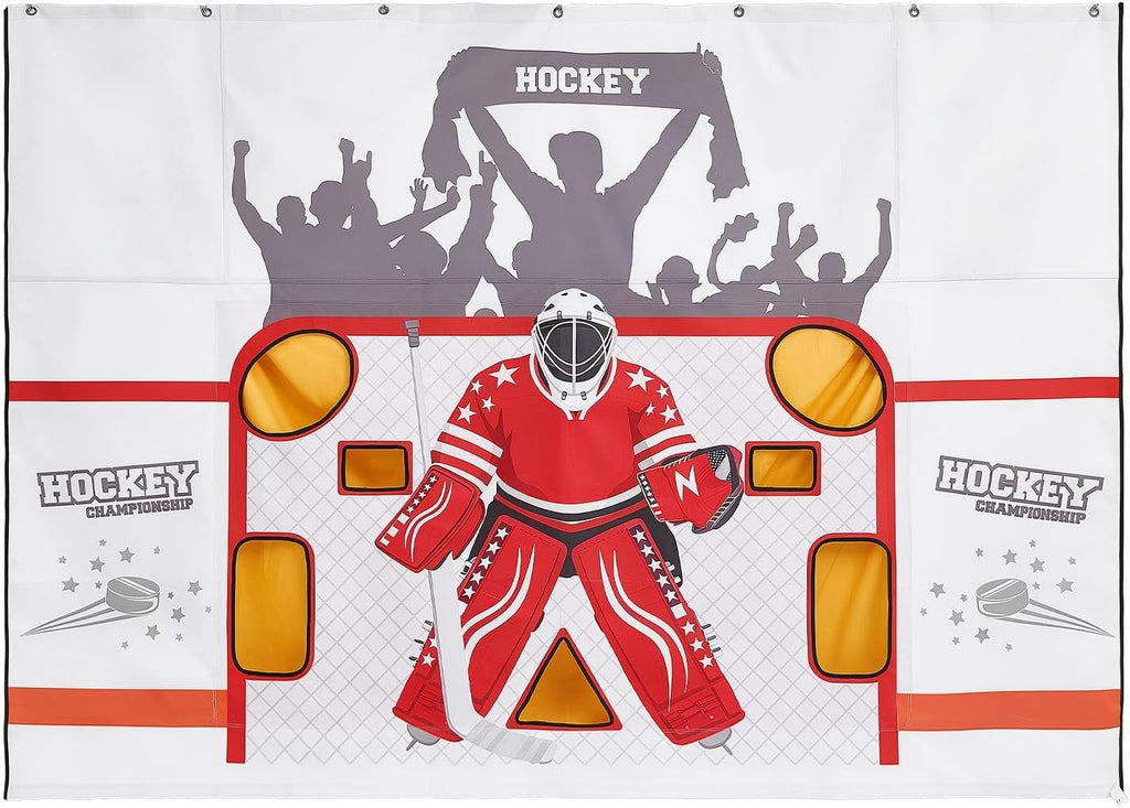 VEVOR Hockey Shooting Tarp, Shooter Tutor Ice Hockey Goal Practice Target, Tear-Proof Premium Net with 7 Holes, Easy Set Up Hockey Net Replacement, Training Equipment for Practicing Shooting Accuracy