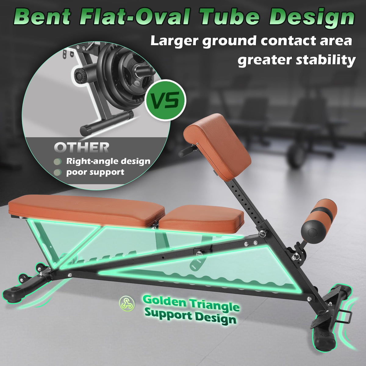 Adjustable Weight Bench for Home Gym 2.2 Inch Thick Pad