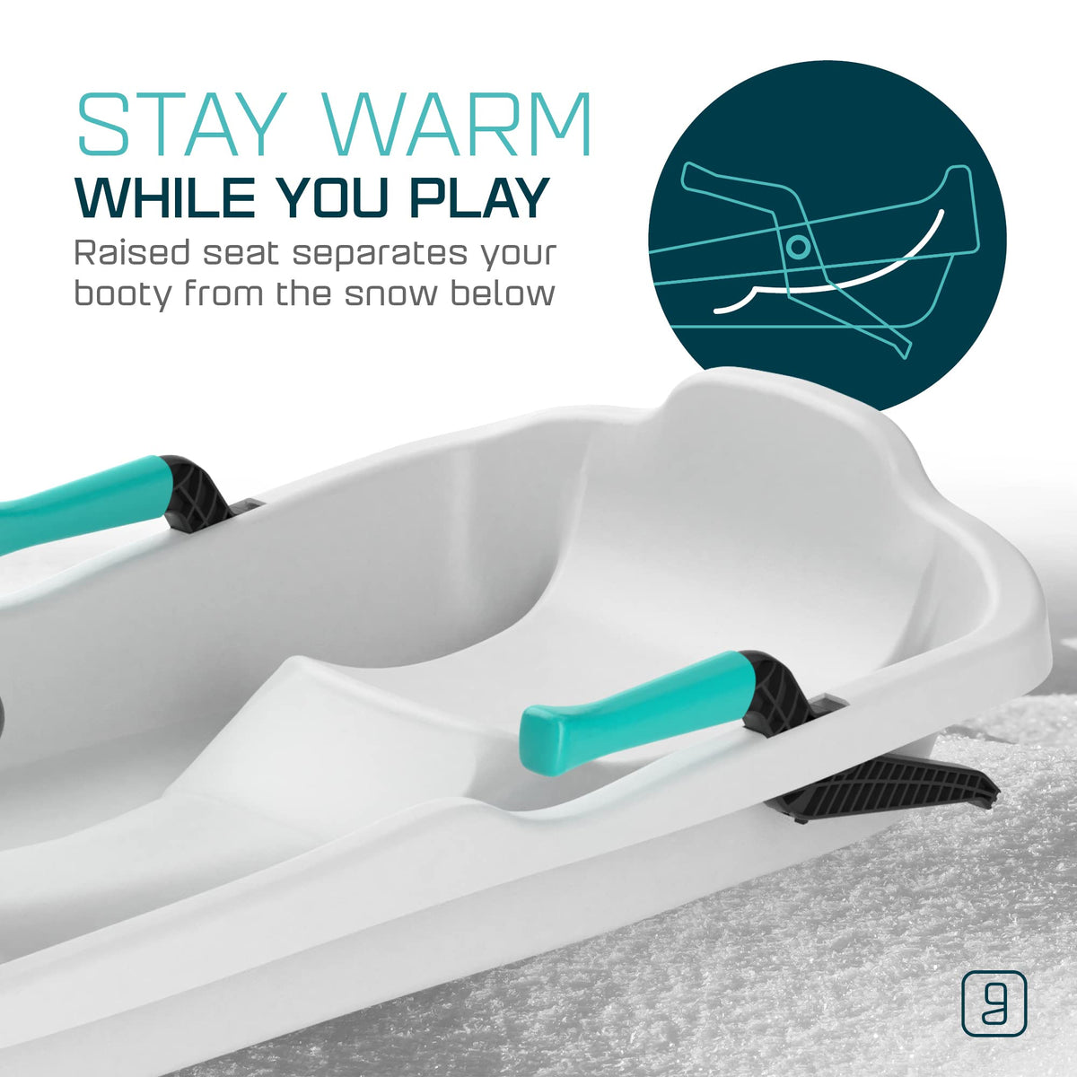 Durable Kids' Toboggan Sleds - Plastic, Lightweight, Winter Snow Sleds with Tow Strap & Pull-Up Brakes
