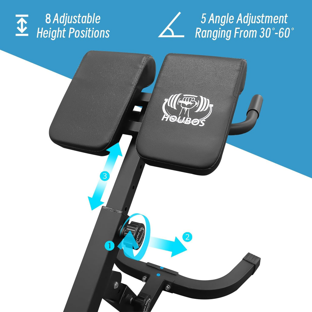 Roman Chair Hyper Back Extension Machine, Foldable for Home Gym