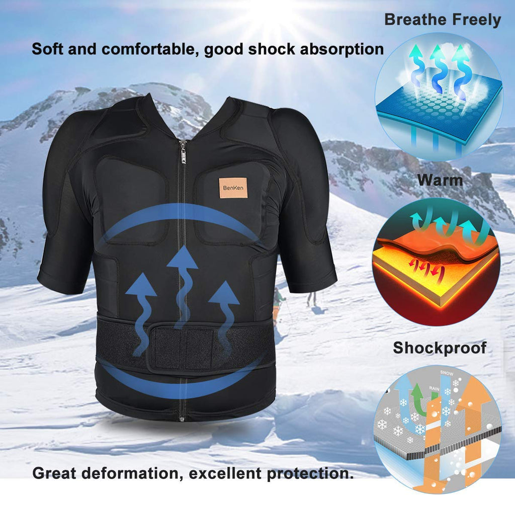 BenKen Men's Women's Professional Anti-Collision Sports Shirts, Protection of the Back, Motorcycle Protective Jacket for Skateboarding Skating Snowboarding Cycling