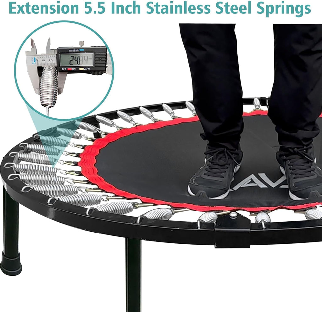 RAVS 40/48" Foldable Rebounder Trampoline for Adults, Handlebar, Indoor