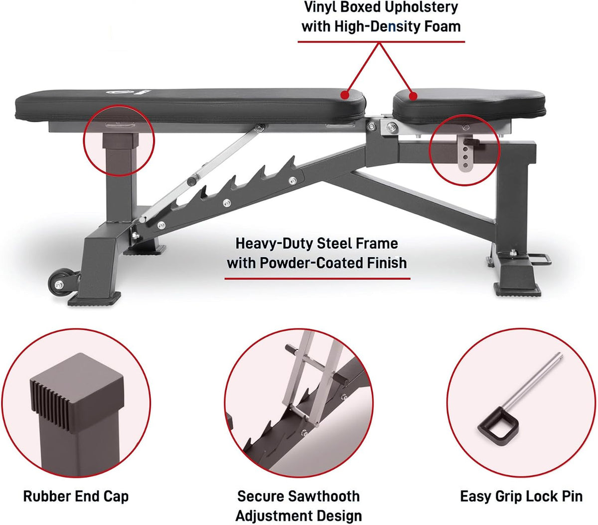 Marcy Deluxe Adjustable Utility Weight Bench for Home Gym Weightlifting and Strength Training SB-8062
