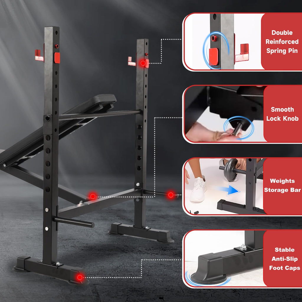 750LBS Adjustable Weight Bench Set for Full Body Workout