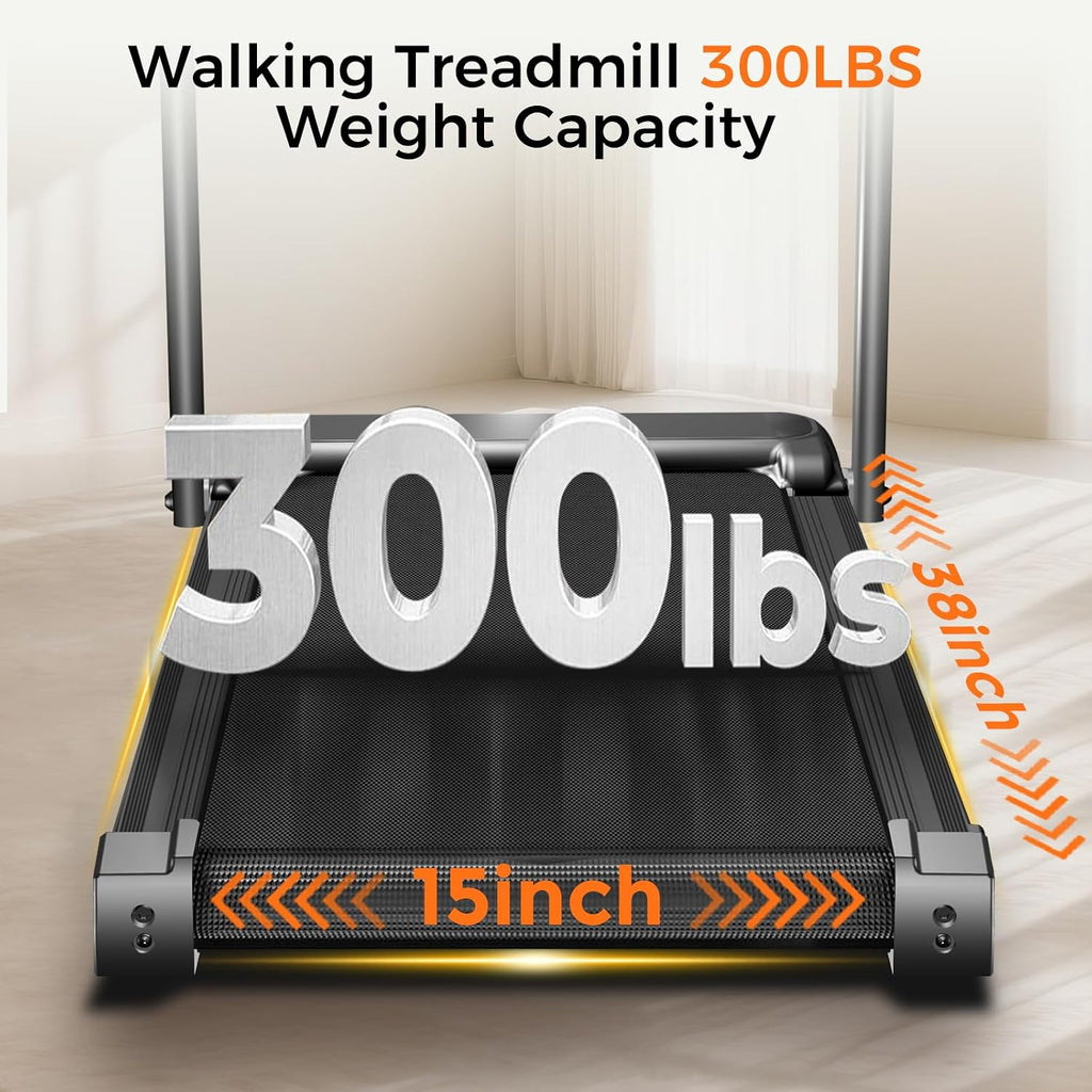Aiteid Treadmill with 12% Incline, 3.0HP Low Noise Treadmills for Home, Portable Electric Treadmill with Handles, Walking Pad, Compact Running Machine, Walking Pad with Handle, 0.6-6.2MPH