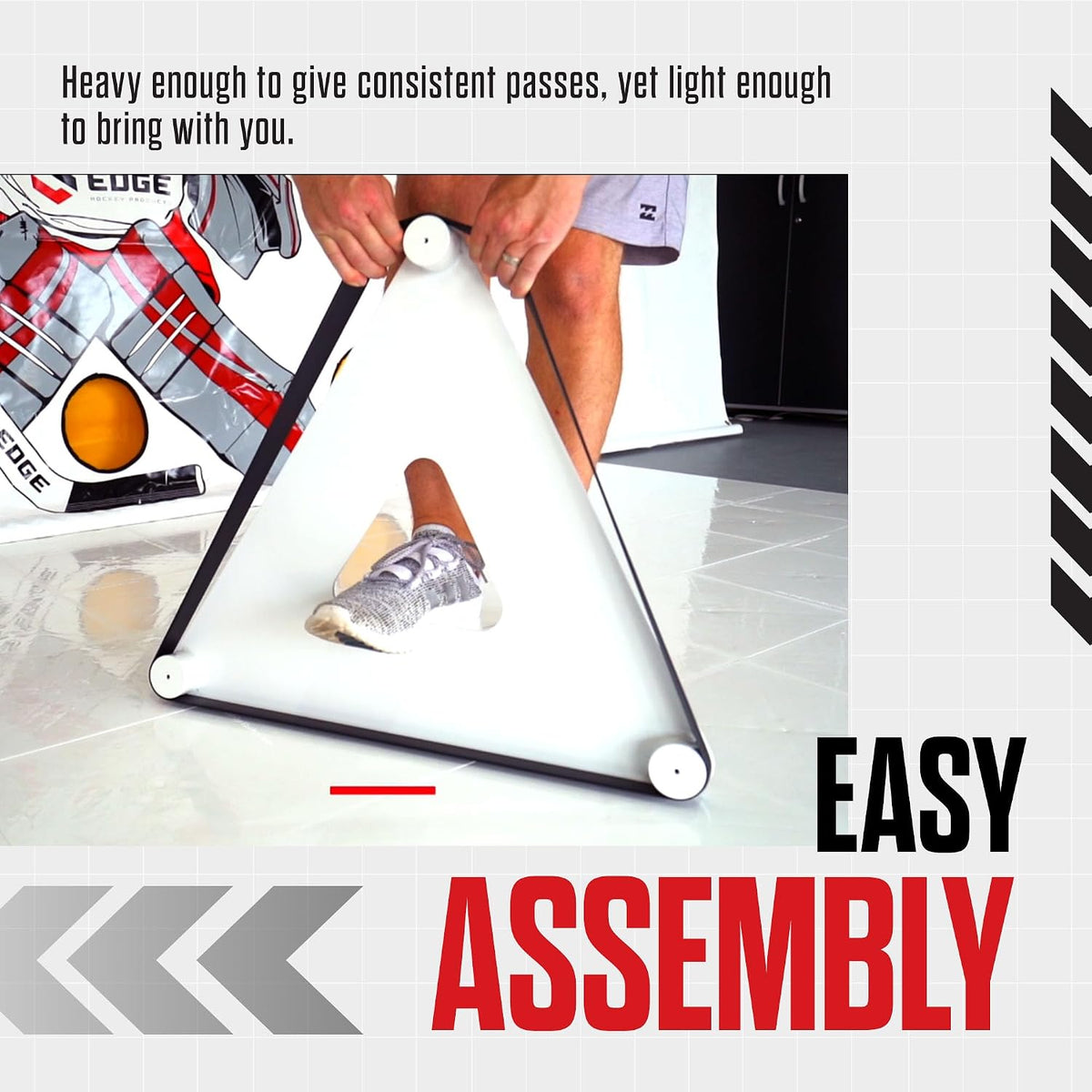 Snipers Edge Hockey PassMaster - 26" x 26" x 26" - Easy Assembly, Hockey Passer & Rebounder for Passing, One-Timers & Stickhandling Training, Portable Skill Development Aid, Works On and Off Ice