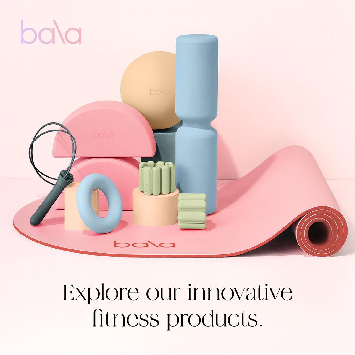 Bala The Plush Yoga Mat for Home Gym, Non-Slip Exercise Mat (10MM)