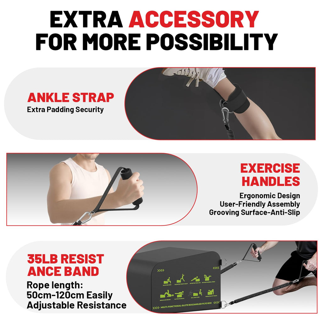 Hip Thrust Box Multifunctional Angled Glute Box for Hip Strength Ab Workout