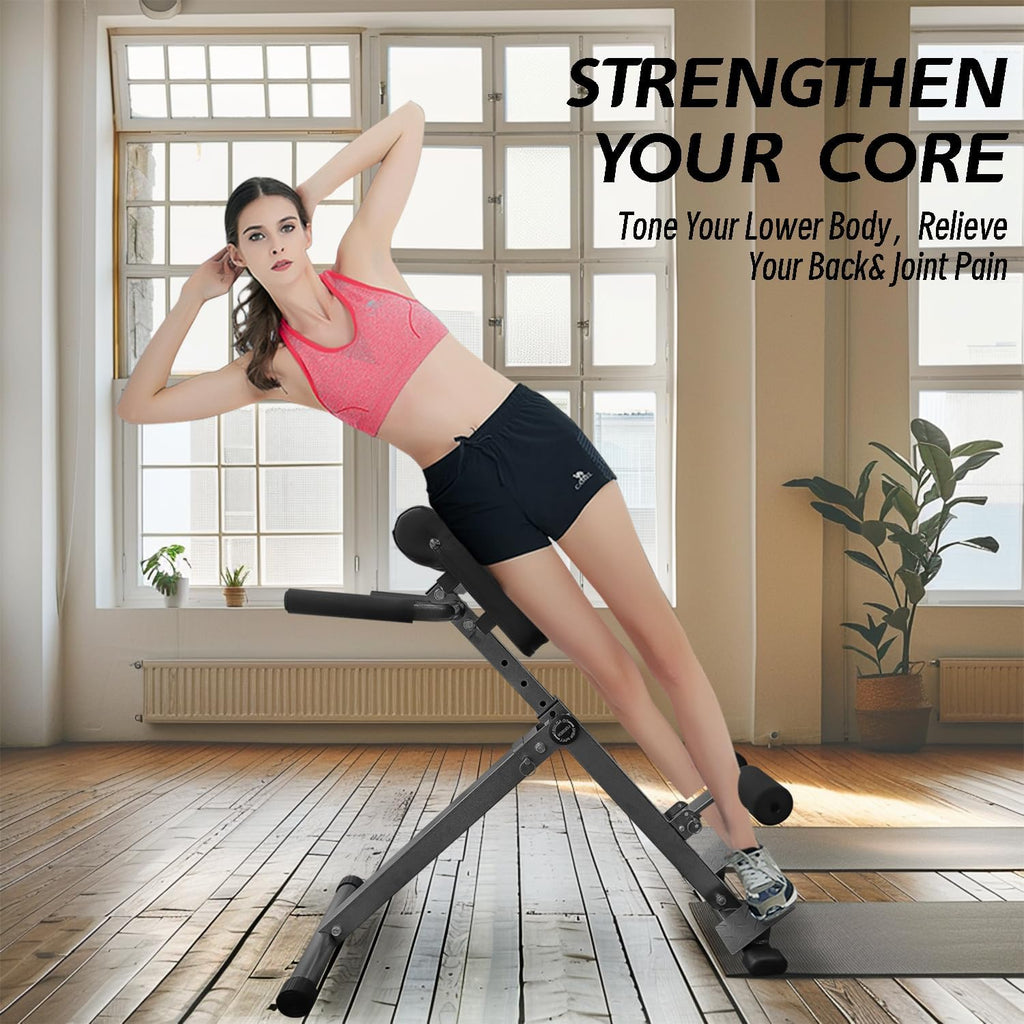 Foldable Hyperextension Roman Chair 250LBS Capacity for Home Gym