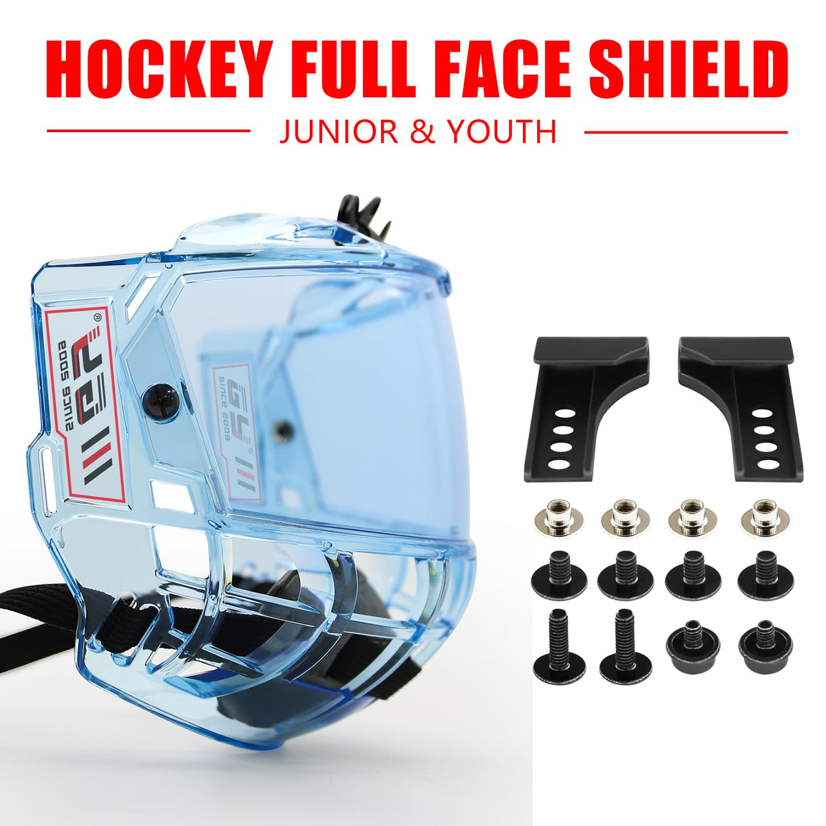 GY Hockey Full Shield Visor Junior Ice Hockey Helmet Full Face Protection Visor Youth Anti-Scratch/Anti-Fog
