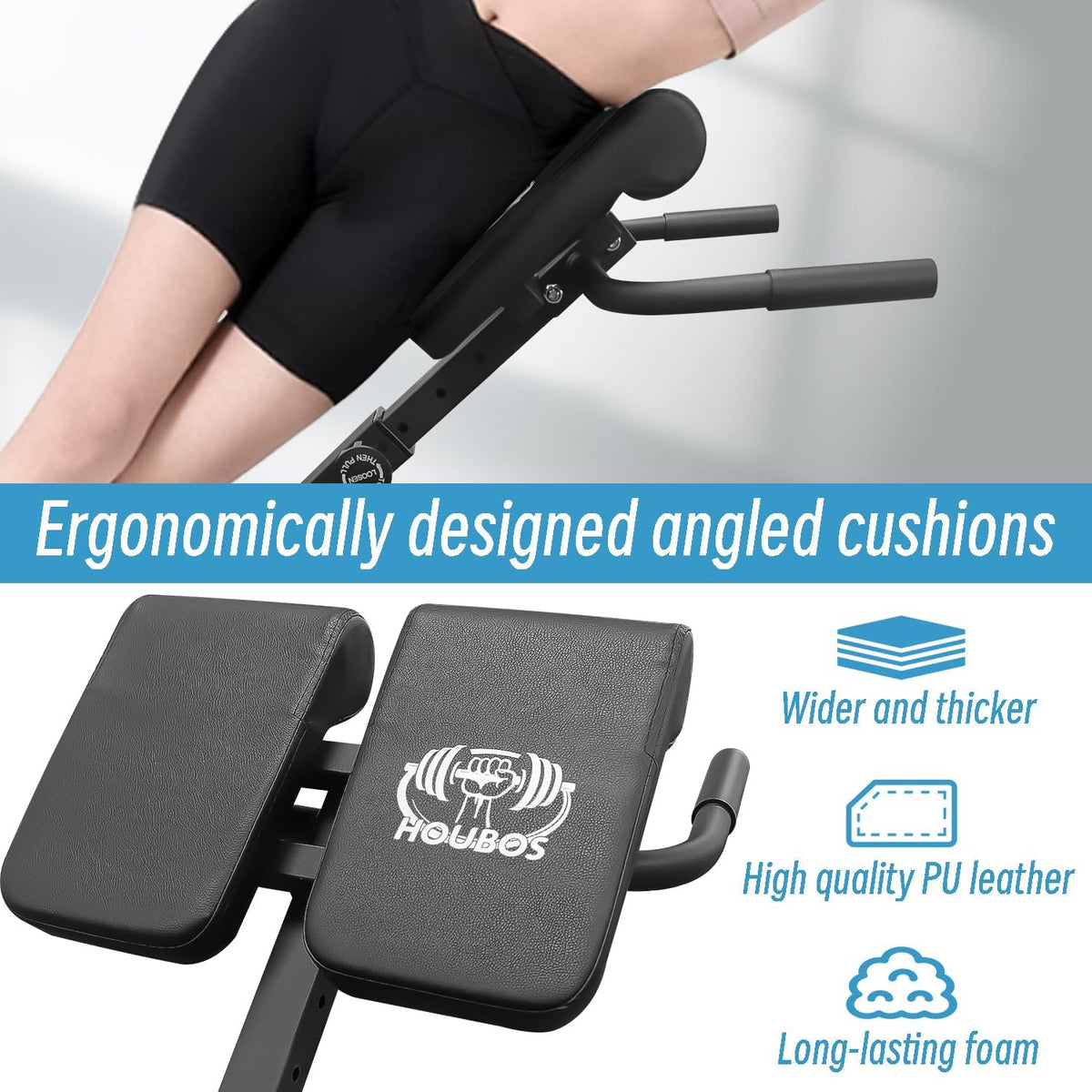 Roman Chair Hyper Back Extension Machine, Foldable for Home Gym