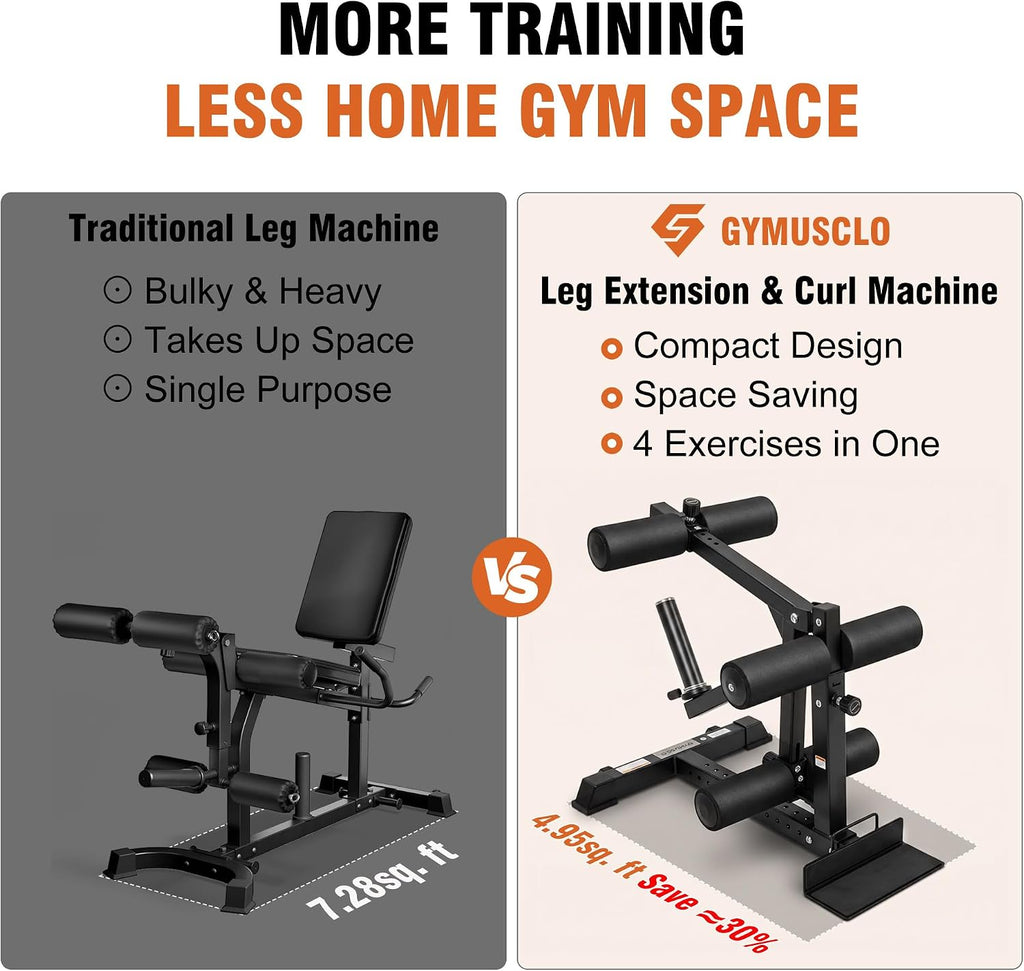 4-in-1 Leg Extension and Curl Attachment for Home Gym