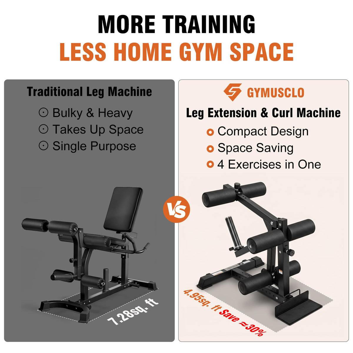 4-in-1 Leg Extension and Curl Attachment for Home Gym