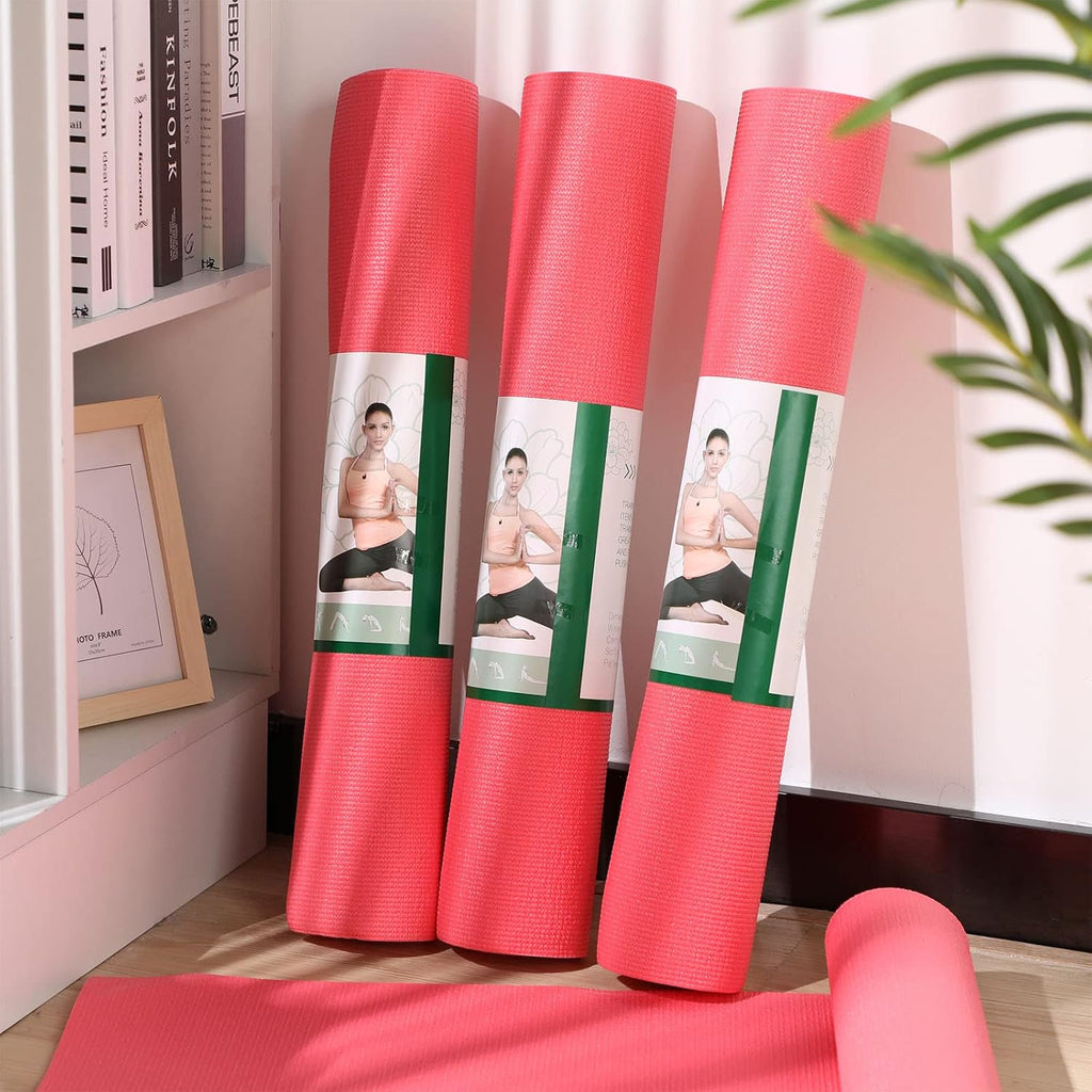 Amylove 12 Pieces Yoga Mats Bulk 68x24x0.12 Inch Exercise Non Slip Fitness Workout Mats for Women Men Home Workout Gym Yoga