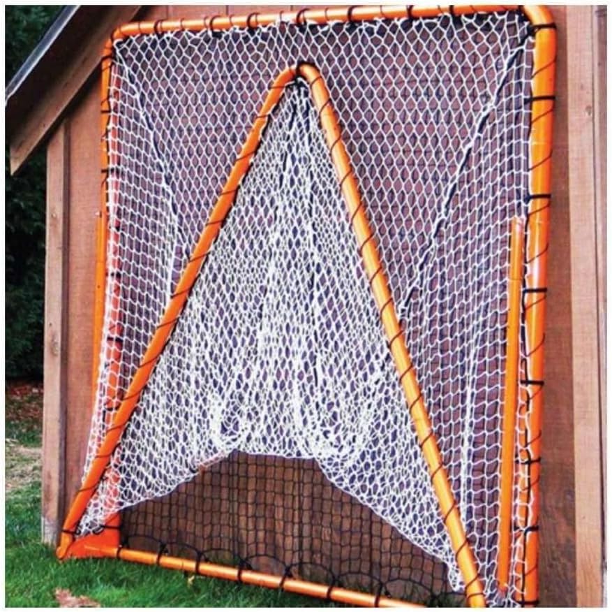 EZGoal 2â Professional folding 6' x 6' lacrosse Metal Goal with a Pro LAX Rocket Throwback Rebounder Trainer to Practice Your Passes and Catches, Orange, 6 x 6-Feet (87615)