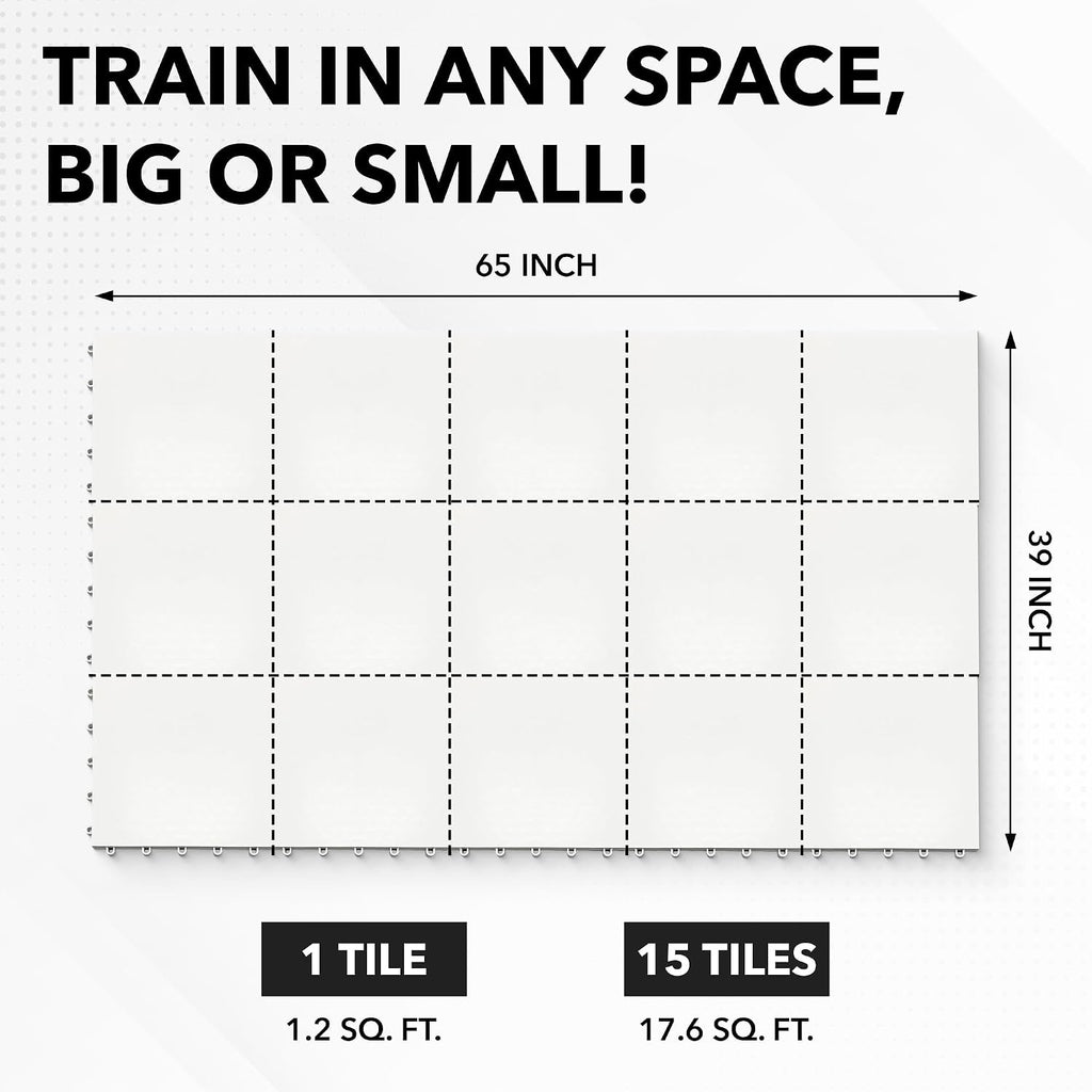 ACE HOCKEY Dryland Flooring Tiles for Hockey Training - 15-Pack Hockey Tiles (17.6 sqft) for Shooting, Passing, Stickhandling - Not Skateable Synthetic Ice Tiles for Hockey Practice