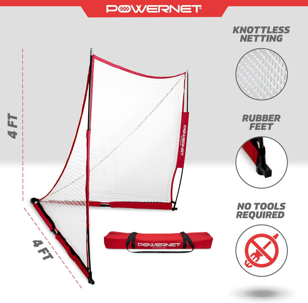 PowerNet Portable Lacrosse Goal | Quick and Easy 2 Minute Setup No Tools Required | Perfect for Practice or Scrimmages | Bow Style Frame | Bag Included