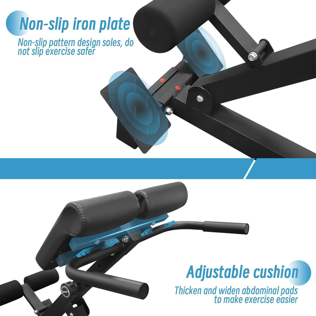 Roman Chair Hyper Back Extension Machine, Foldable for Home Gym