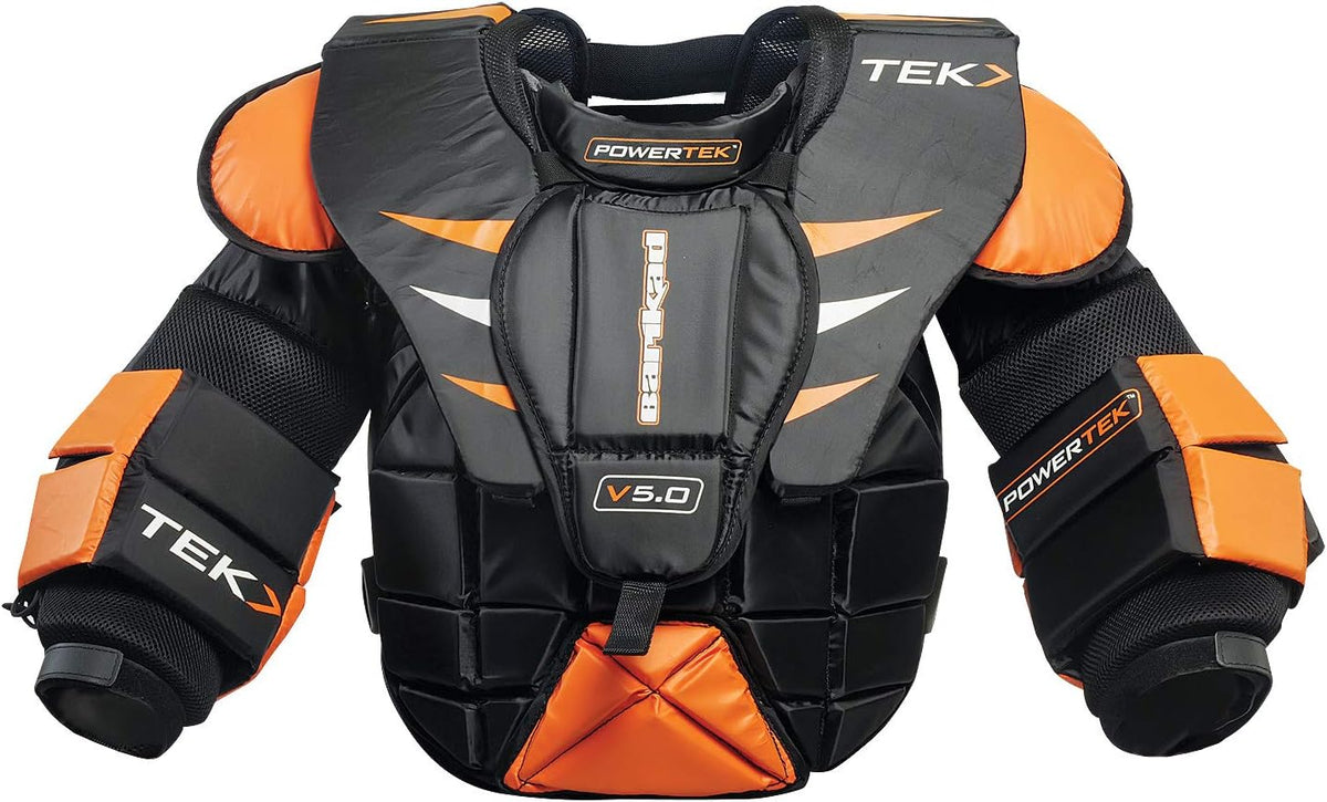 PowerTek V5.0 Barikad Adult Men's Ice Hockey Goalie/Goaltender Chest Arm Pads (Adult X-Large)