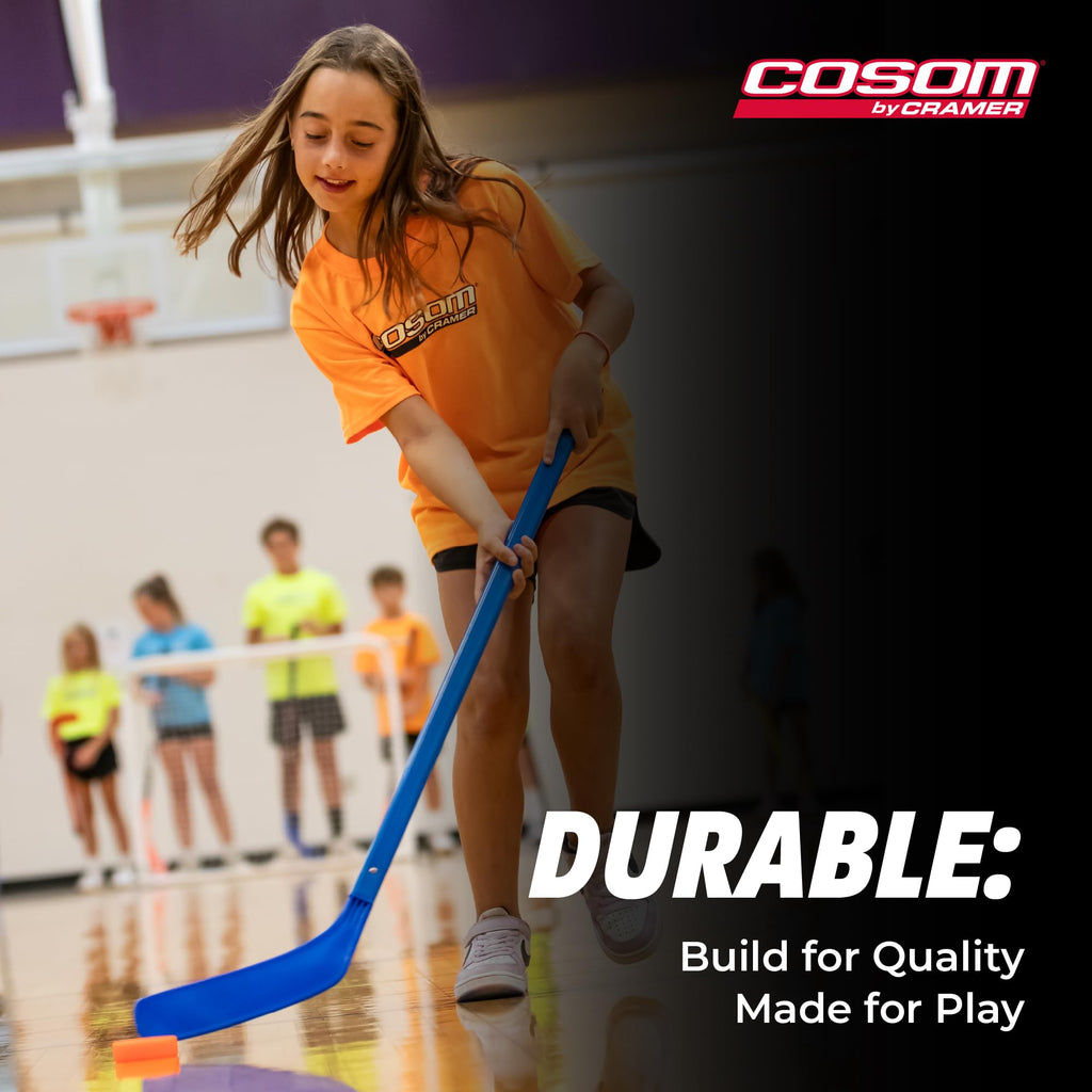 Cosom Junior Hockey Sticks for Floor Hockey and Street Hockey for Kids, Youth Hockey Set, PHYS Ed Hockey Equipment, Hockey Training