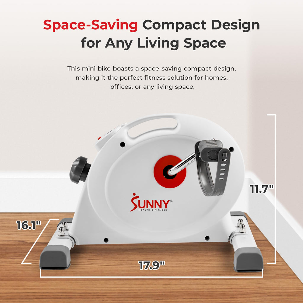 Sunny Health & Fitness Smart Mini Cycle, Under Desk Pedal Arm/Leg Exerciser