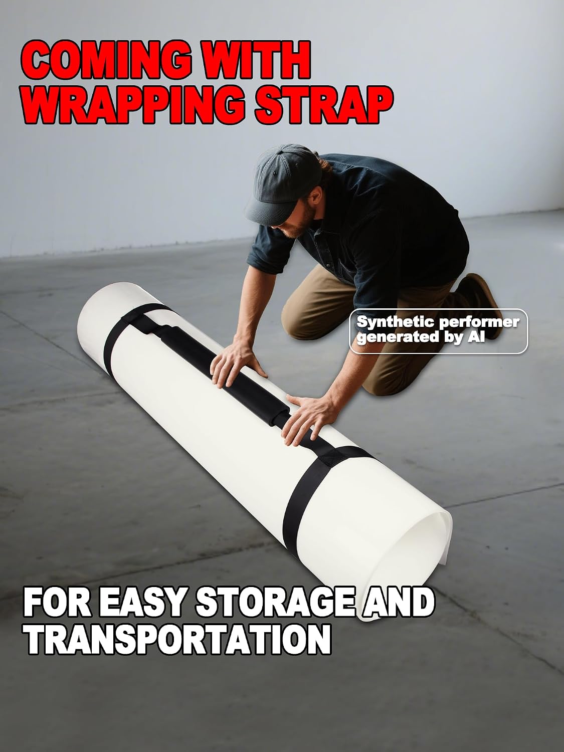 kasifei Portable Roll-Up Hockey Shooting Pad with Rebounder, Large 4.5 Foot x 10 Foot Size Professional Hockey Training Equipment for Shooting, Passing and Stickhandling