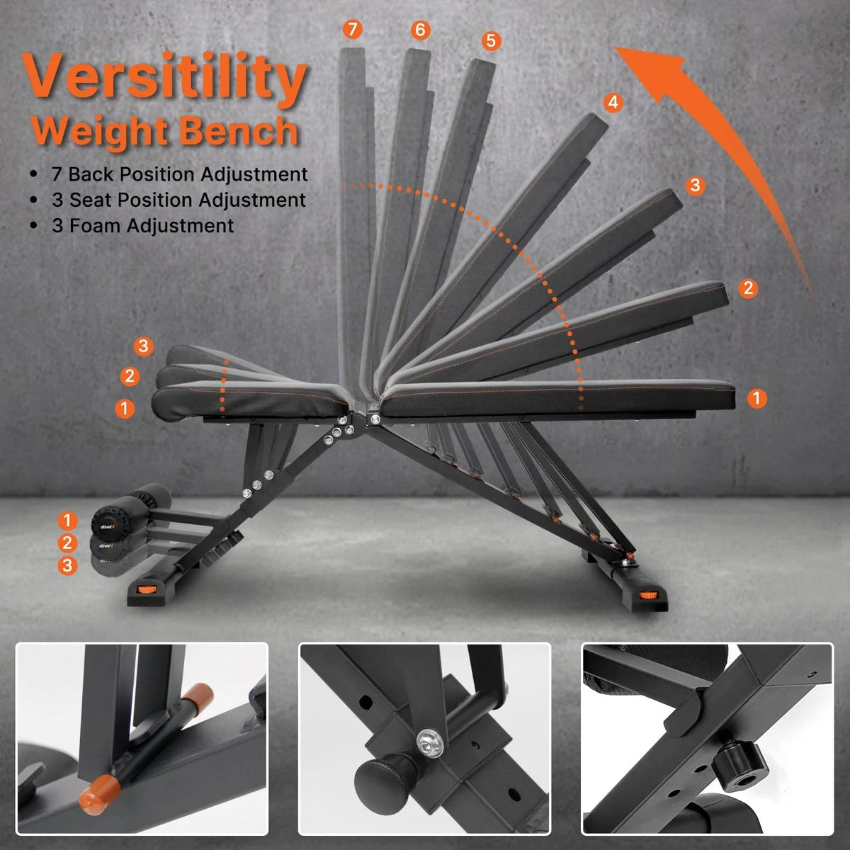 ATIVAFIT Adjustable Dumbbell Set with Workout Bench, 50/66/88 LB Pair with Quick Dial Adjustment & Safety Lock, Foldable Adjustable Weight Bench for Full Body Home Gym Strength Training, Space-Saving Fitness Equipment
