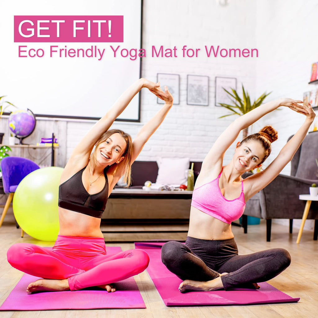 Funtery 3 mm Thin Yoga Mats Bulk, 68 x 24 in