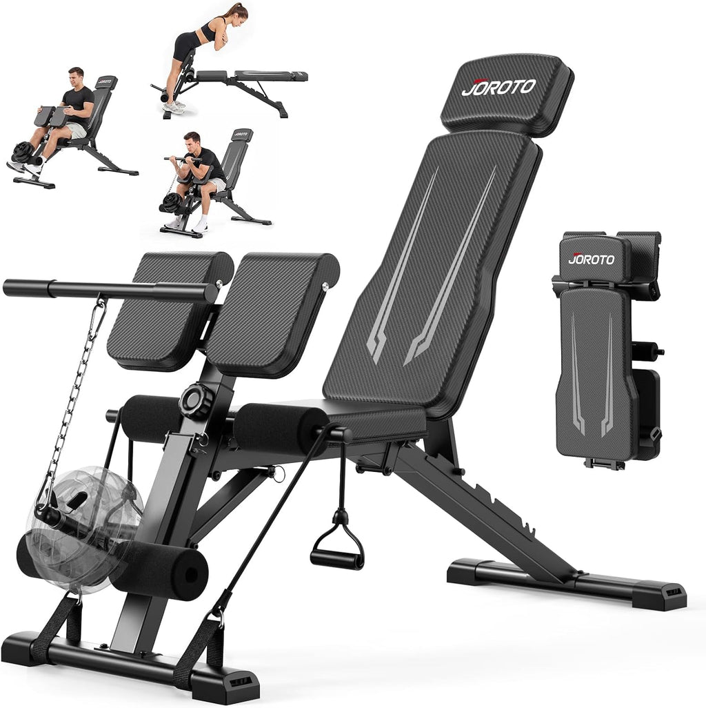 JOROTO Adjustable Weight Bench, Foldable Incline Decline Flat Workout Bench