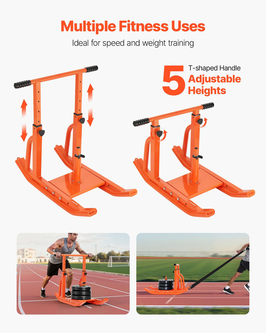 VEVOR Weight Sled,Workout Sled for Push-Pull Running & Strength Training