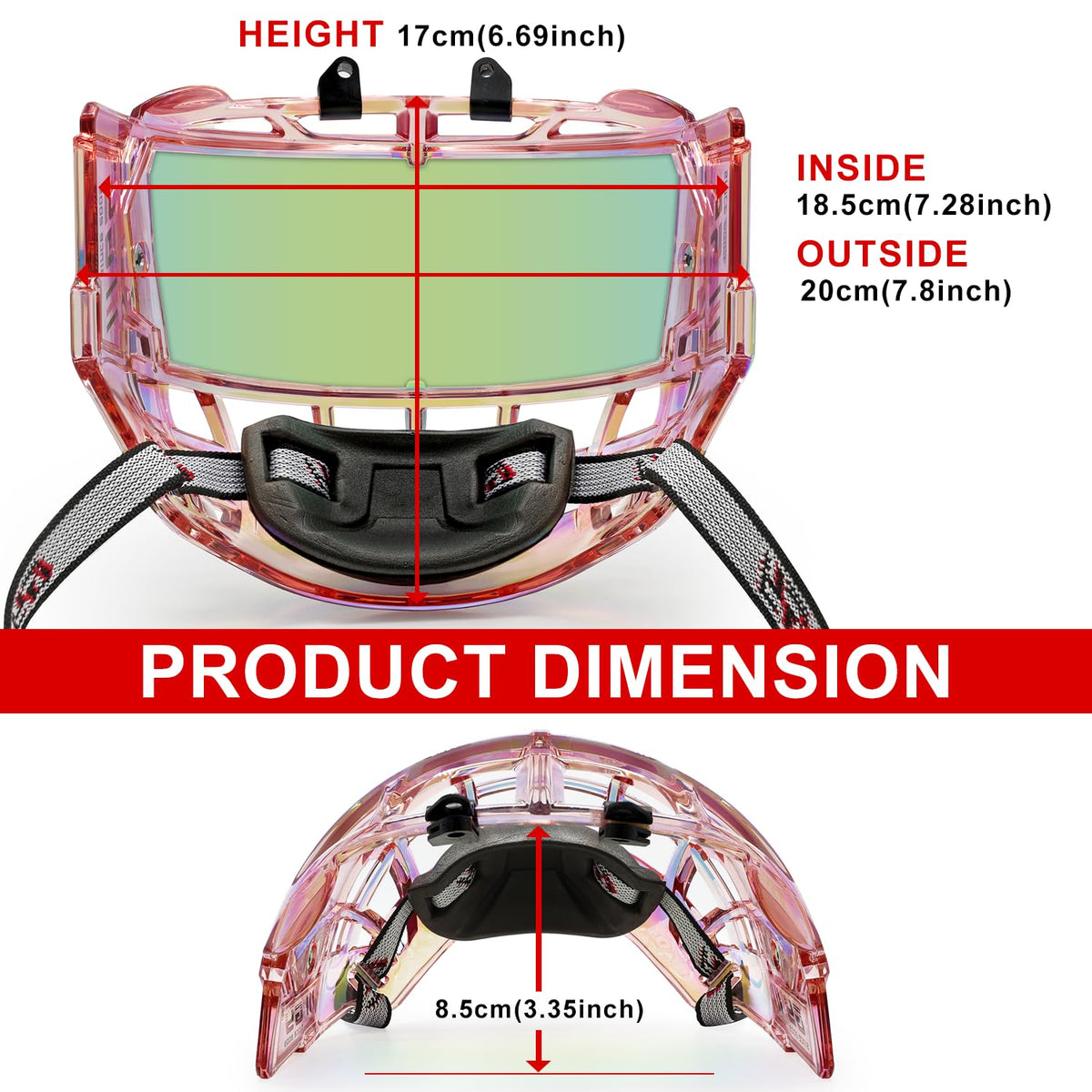 GY Hockey Full Shield Visor Junior Ice Hockey Helmet Full Face Protection Visor Youth Anti-Scratch/Anti-Fog
