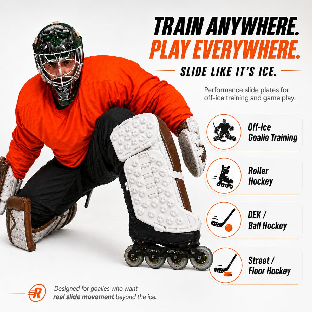 Sliders â Off-Ice Goalie Slide Plates for Roller, Ball, Street, DEK & Floor Hockey Play and Training â Adult & Junior Sizes