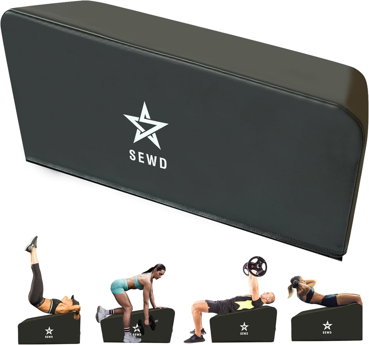 Pilates and Yoga Bench by SEWD â Portable Workout Bench for Full Body Exercise with Handle â Weight Training, AB Workout, Hip Thrust and Glute Training Home Gym Equipment