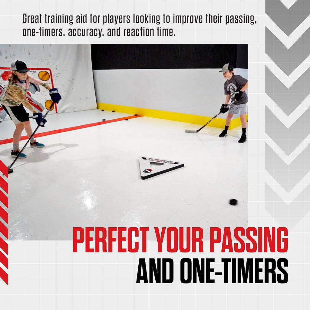 Snipers Edge Hockey PassMaster - 26" x 26" x 26" - Easy Assembly, Hockey Passer & Rebounder for Passing, One-Timers & Stickhandling Training, Portable Skill Development Aid, Works On and Off Ice