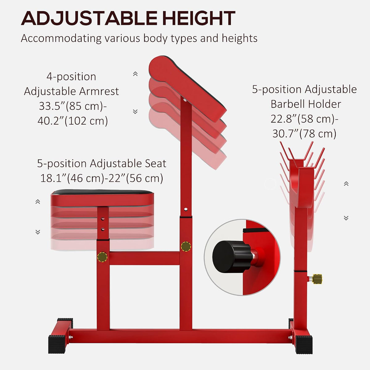 Soozier Adjustable Preacher Curl Bench with Brabell Rack 265 LBS