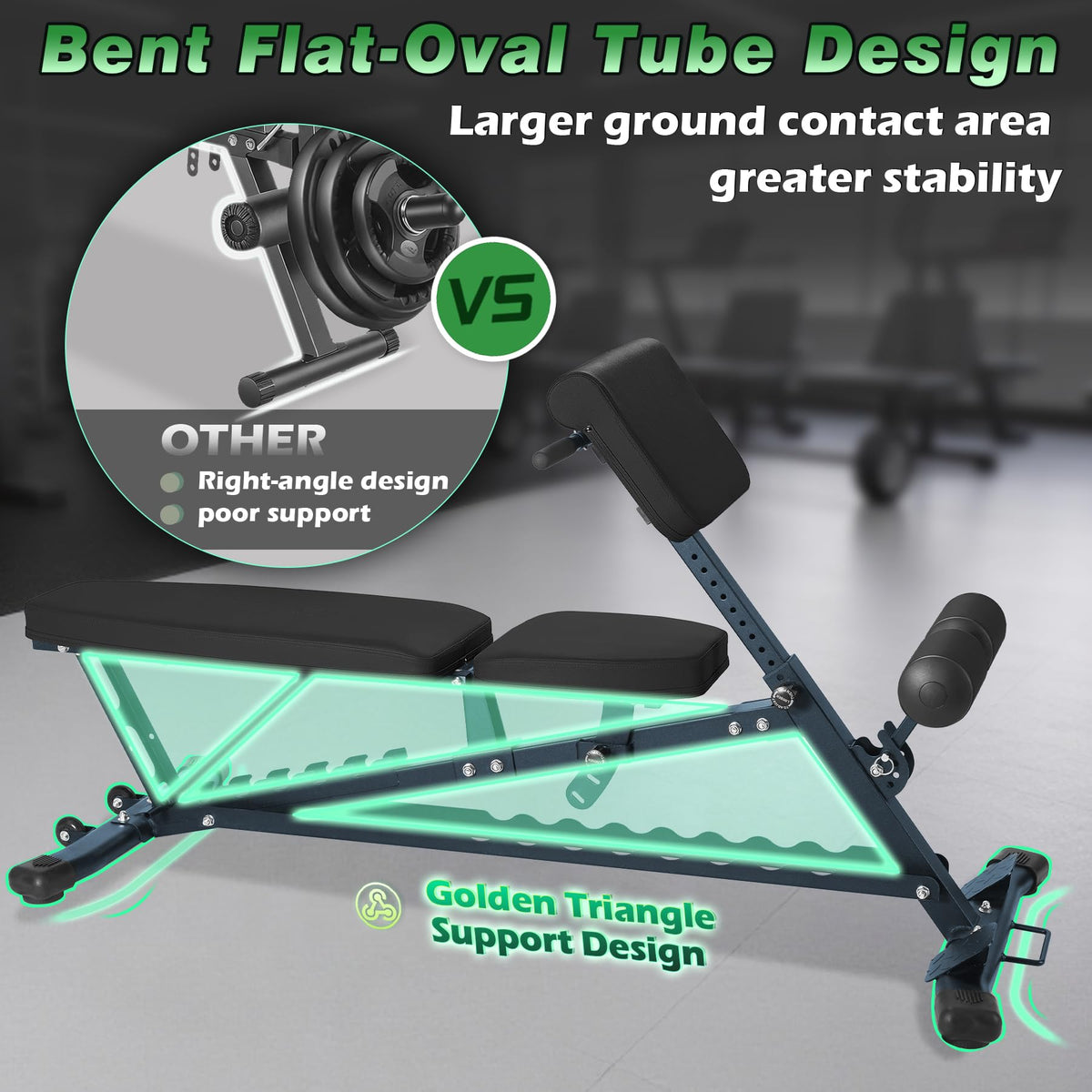 Adjustable Weight Bench for Home Gym 2.2 Inch Thick Pad