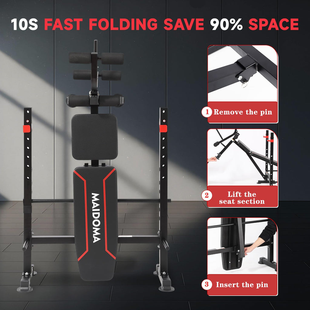 750LBS Adjustable Weight Bench Set for Full Body Workout