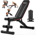 PASYOU Adjustable Weight Bench, Foldable, Incline Decline Flat, Bench Press with 660LBS, 95% Pre-Assembled, Compact Workout Bench Full Body Strength Training Bench for Home Gym, Wider Seat