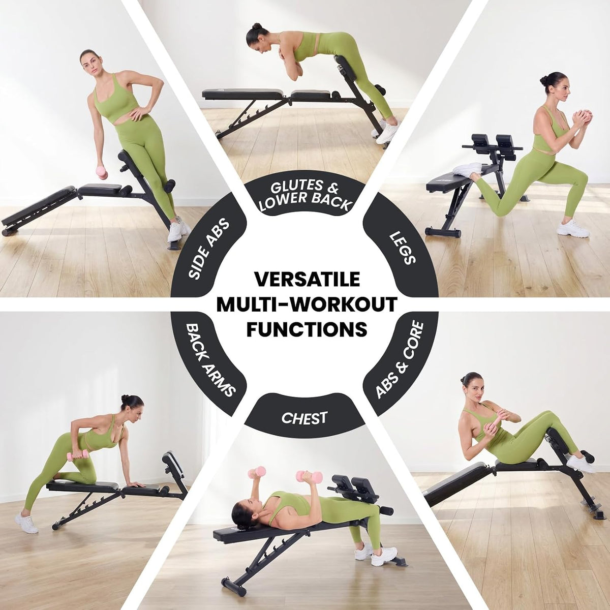 YYJO 1000LBS Adjustable Weight Bench Roman Chair
